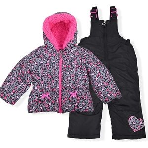 Arctic Quest Infant Puffer Ski Jacket & Snowbib Set NWT 12 Months
